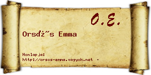 Orsós Emma névjegykártya