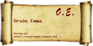 Orsós Emma névjegykártya
