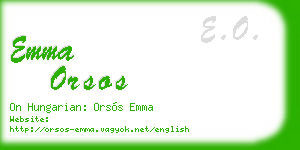 emma orsos business card